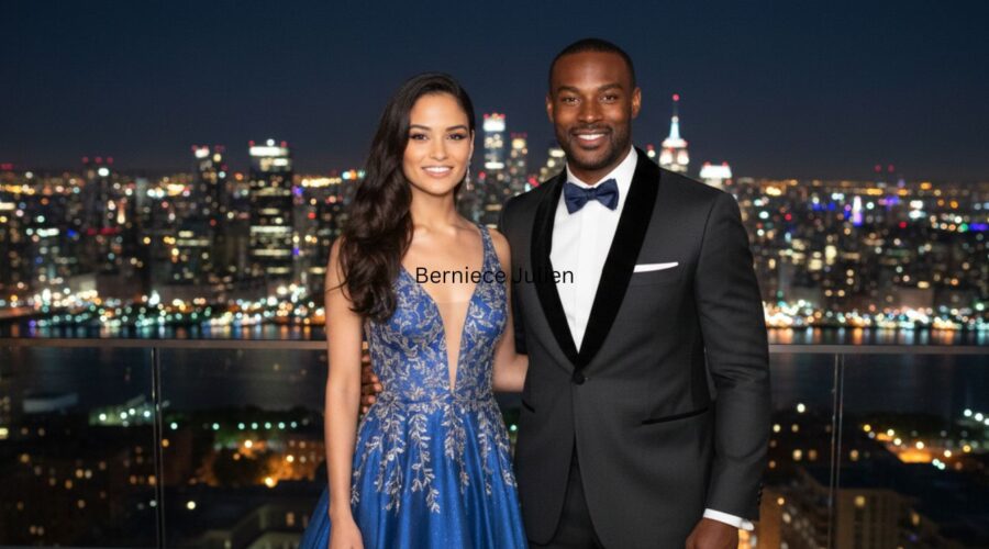 Actor Tyson Beckford aur model Shanina Shaik ek red carpet event par muskurate hue saath khade hain